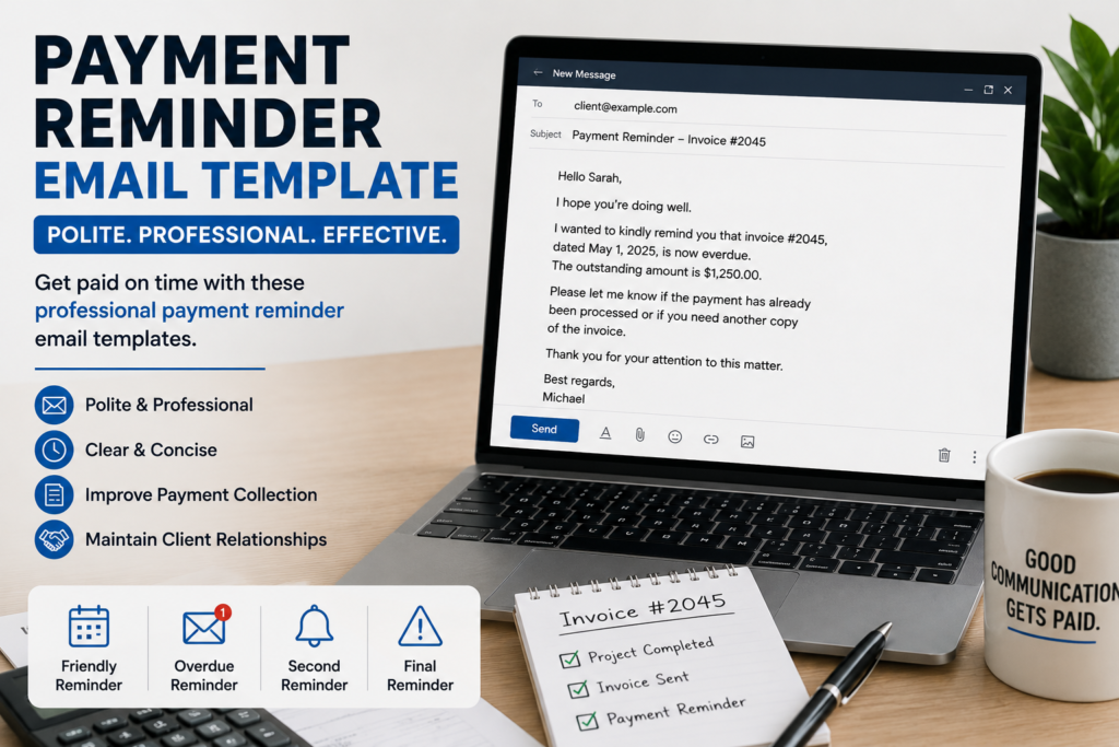 payment reminder email template for clients and overdue invoices