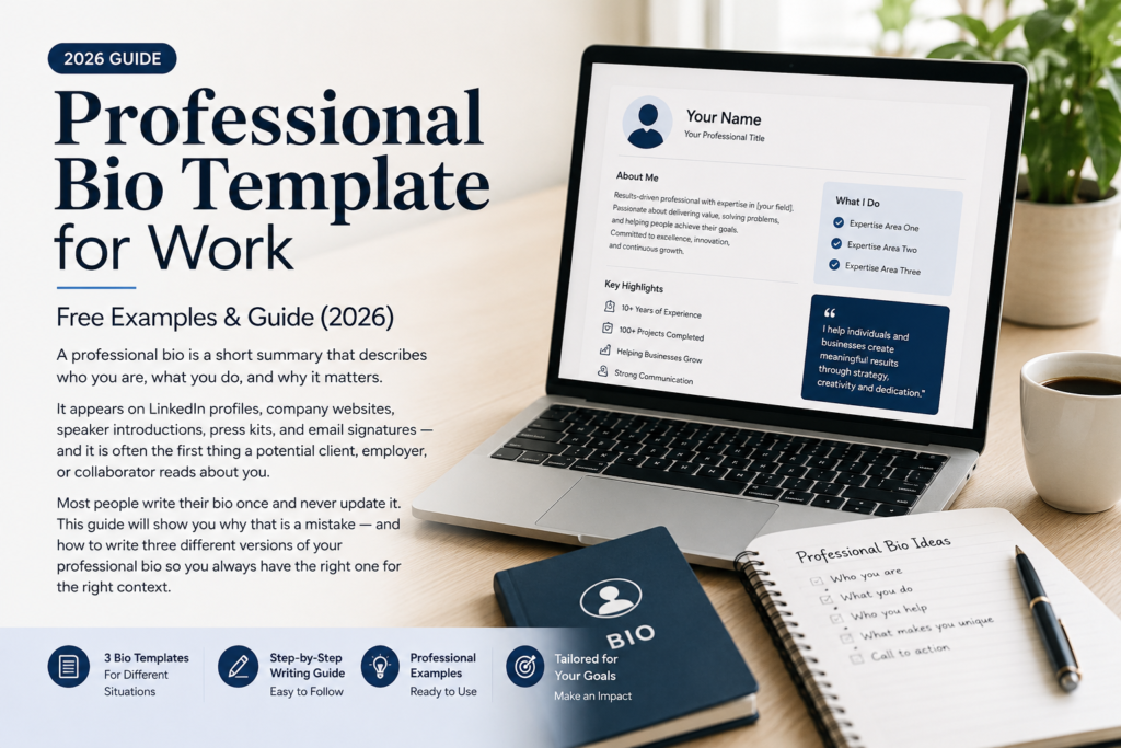 Professional Bio Template for Work
