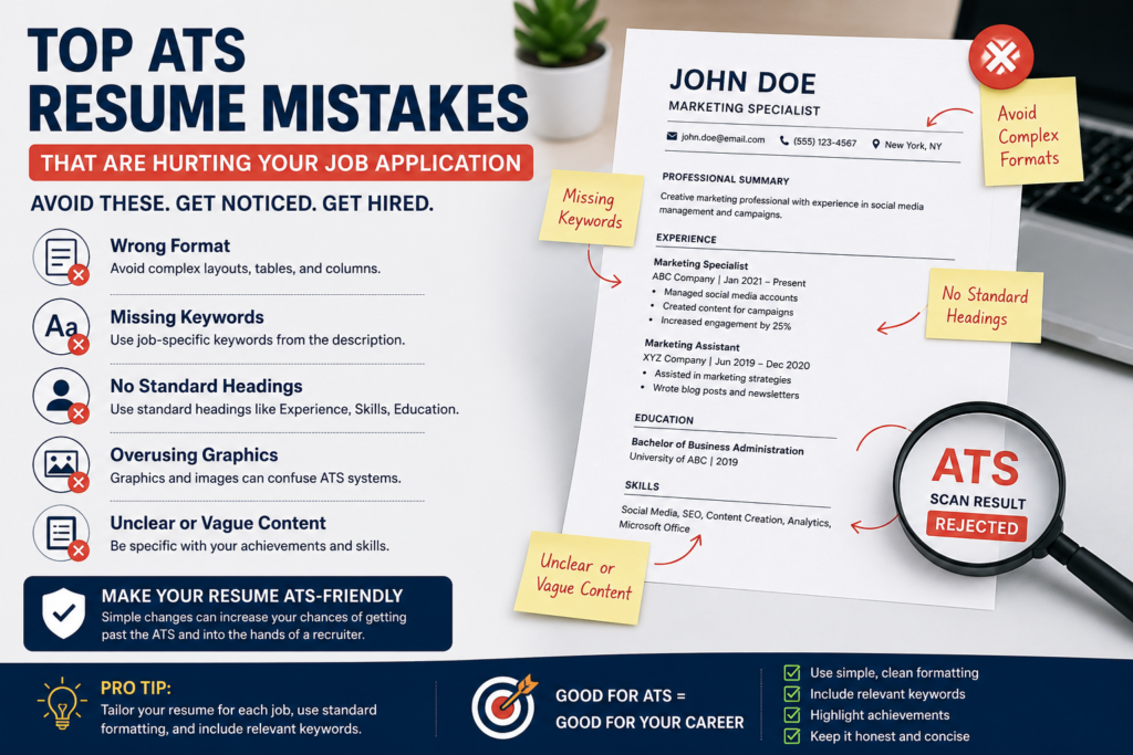 Top ATS resume mistakes that hurt job applications in 2026