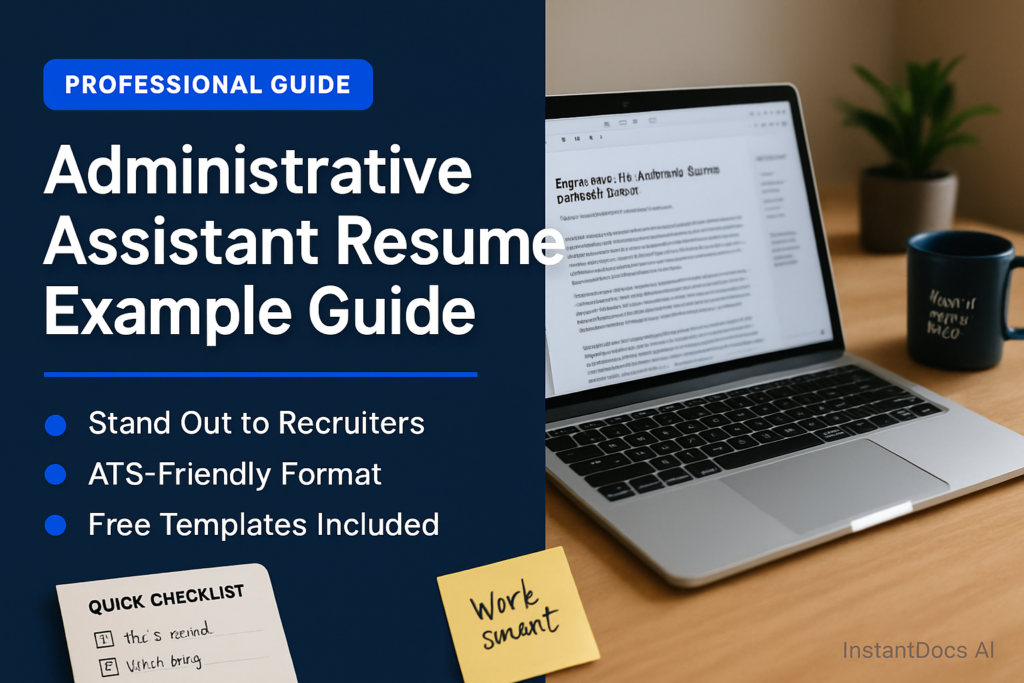Administrative Assistant Resume Example Guide - professional template and example guide