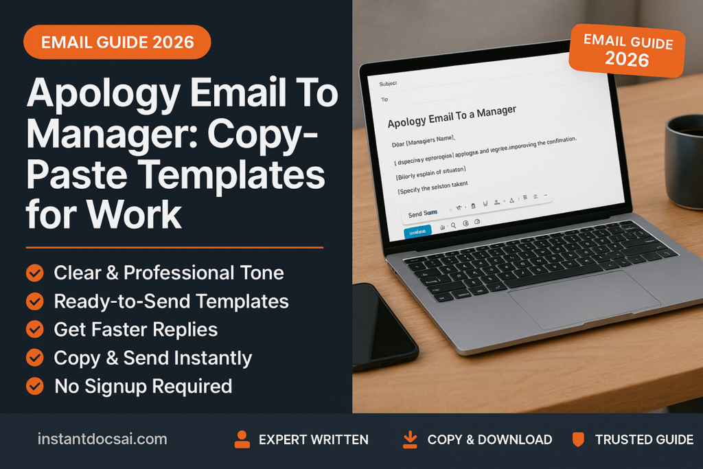 Apology Email To Manager: Copy-Paste Templates for Work 2 Apology Email To Manager — professional guide, templates and examples
