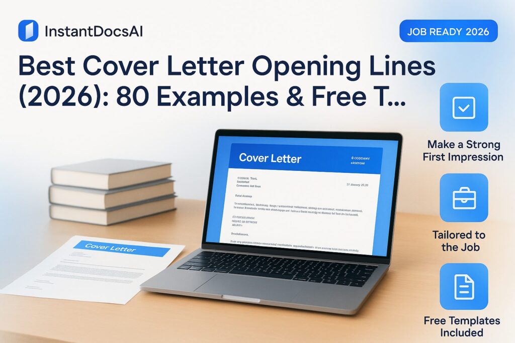 Best cover letter opening line examples for starting a professional job application