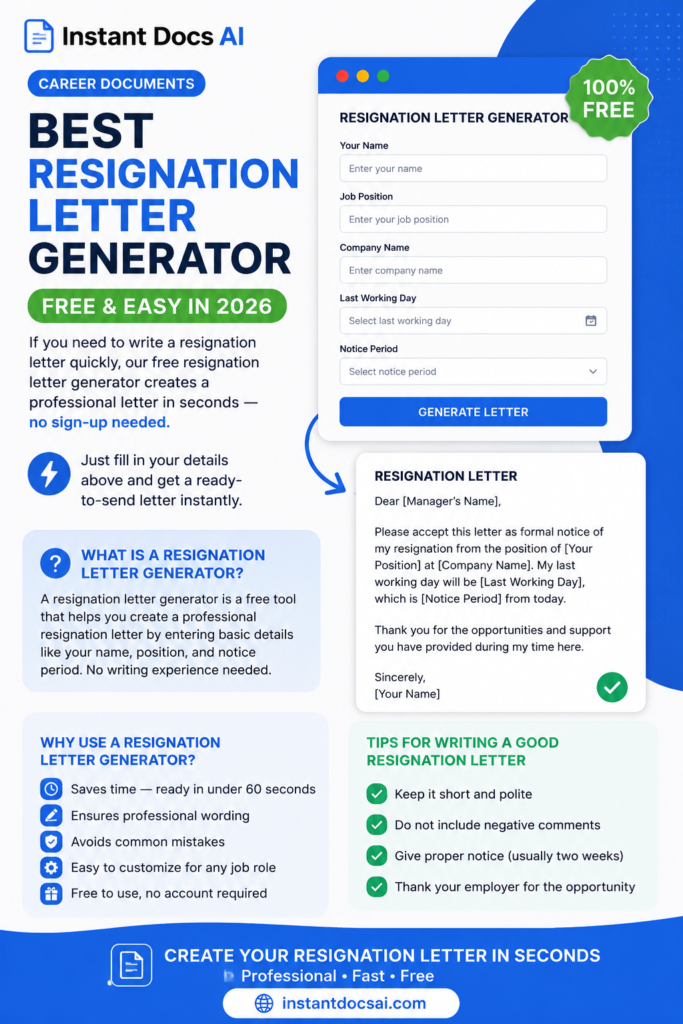 Free Resignation Letter Generator Online