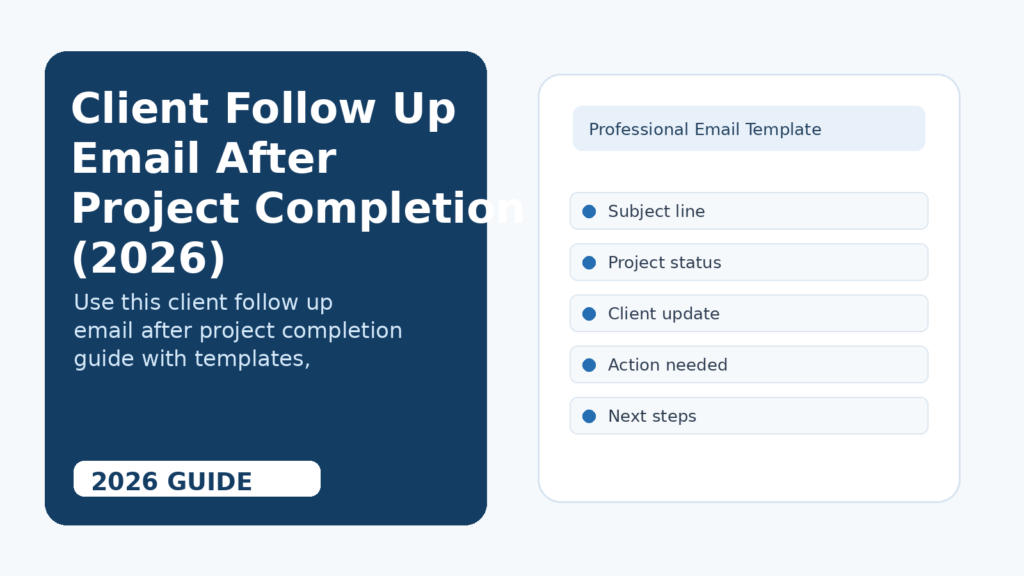 Client follow up email after project completion template with feedback request