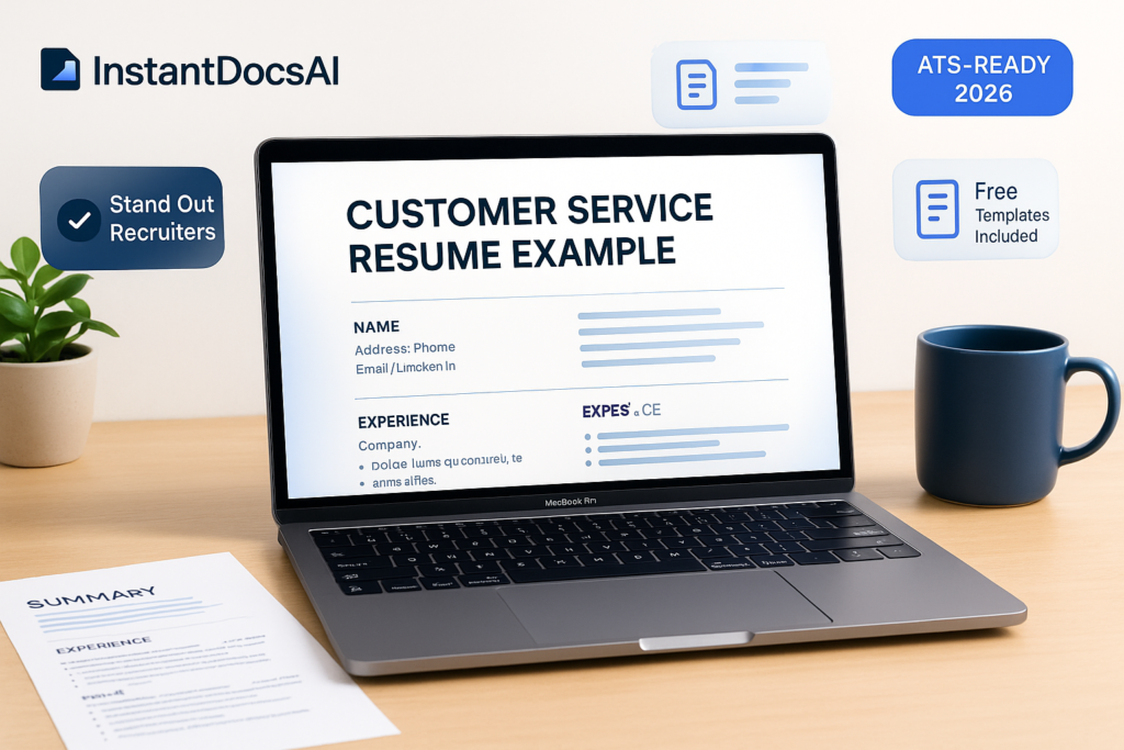 Customer Service Resume Example — InstantDocsAI professional guide with templates and examples