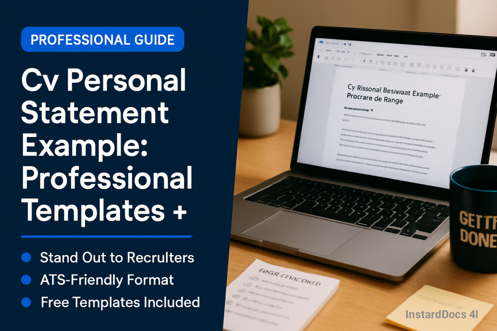Cv Personal Statement Example: Professional Templates + Tips - professional template and example guide