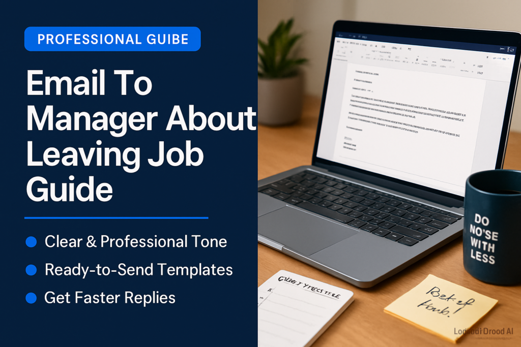 Email To Manager About Leaving Job Guide - professional template and example guide