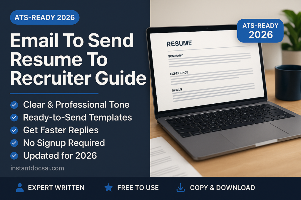 Email To Send Resume To Recruiter Guide — professional guide, templates and examples