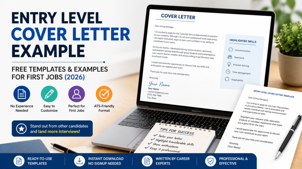 Entry Level Cover Letter Example for First Jobs (Free Templates)