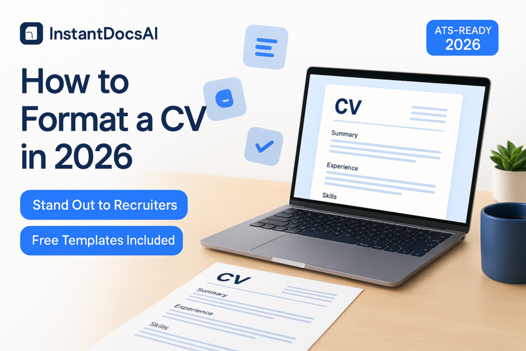 Format a CV — InstantDocsAI professional guide with templates and examples