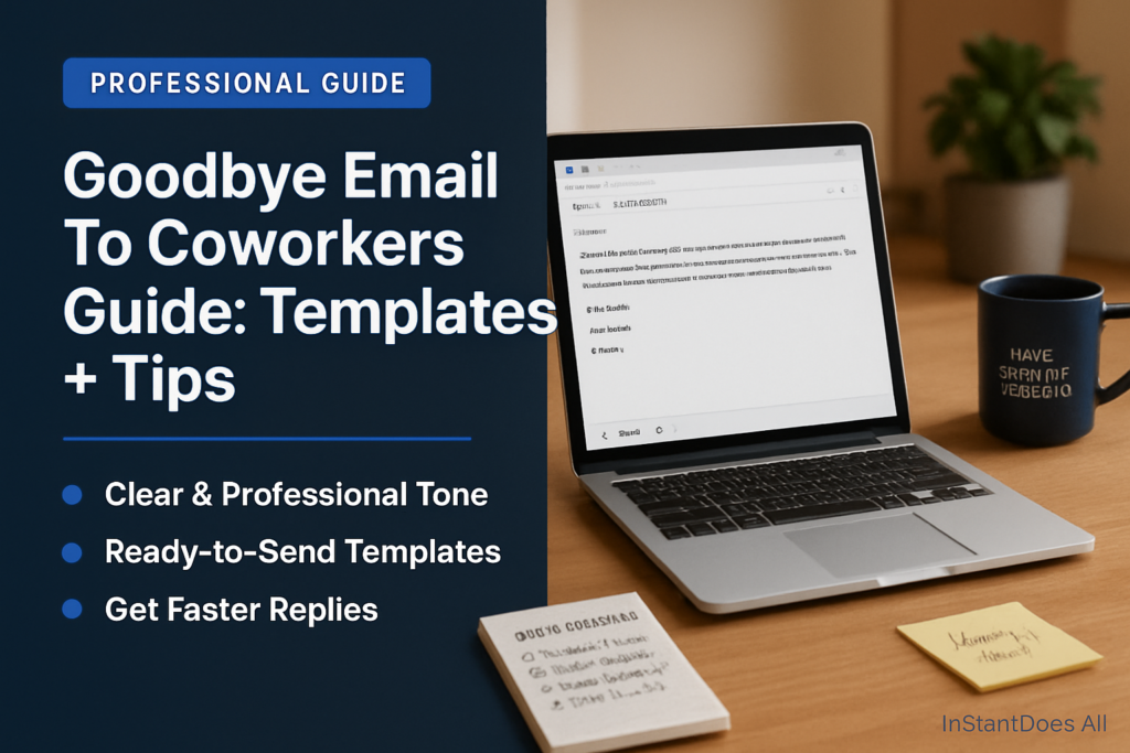 Goodbye Email To Coworkers Guide: Templates + Tips (2026) 4 Goodbye Email To Coworkers - professional template and example guide