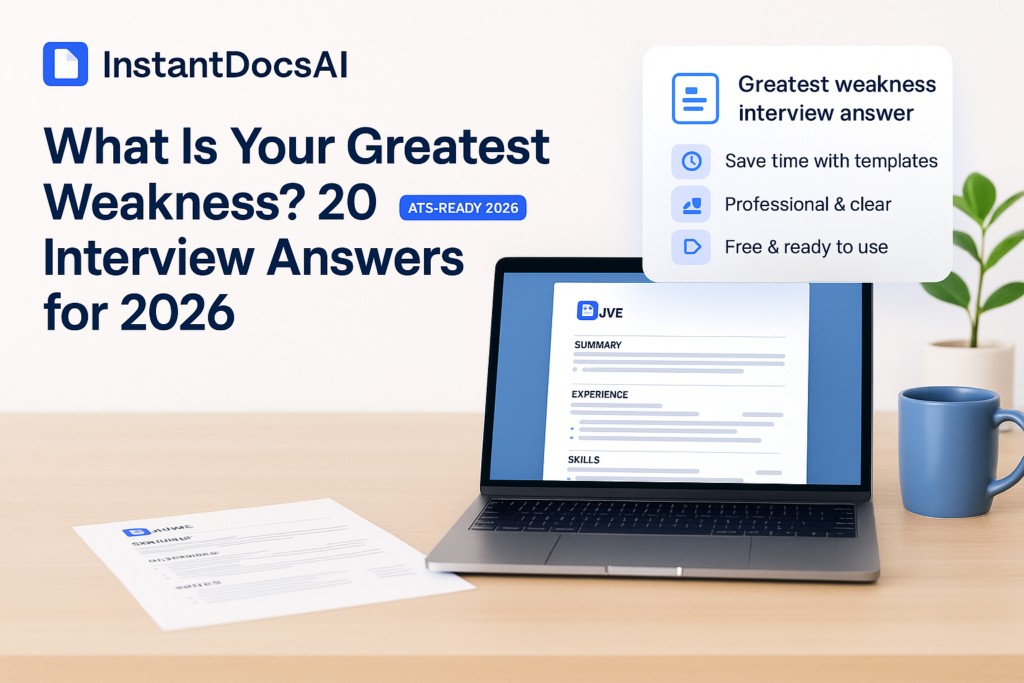 greatest weakness interview answer — InstantDocsAI professional guide with templates and examples
