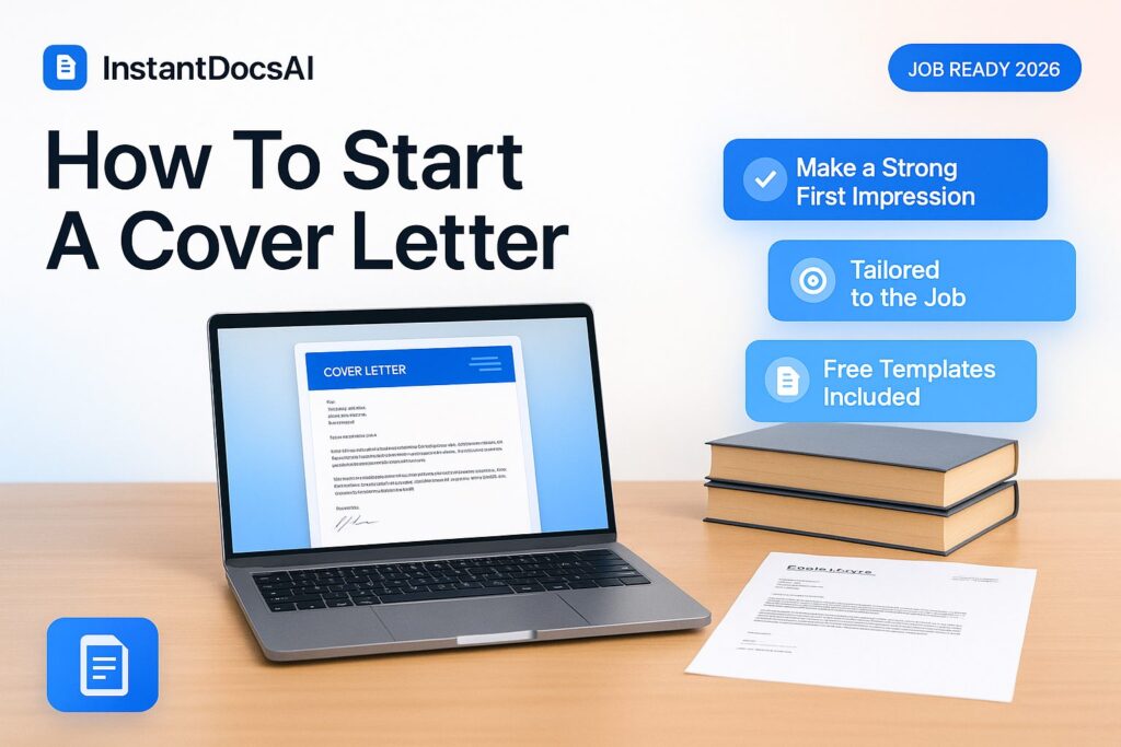How To Start A Cover Letter:Easy Professional Templates + Tips 2026 1 How to start a cover letter with professional opening examples