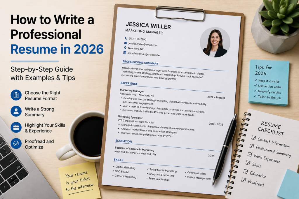 how to write a professional resume in 2026 with examples and tips