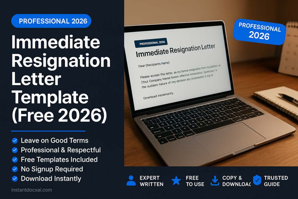 immediate resignation letter template,immediate resignation letter sample — professional guide, templates and examples