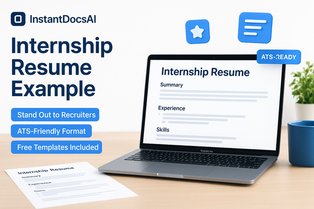 Internship Resume Example — InstantDocsAI professional guide with templates and examples