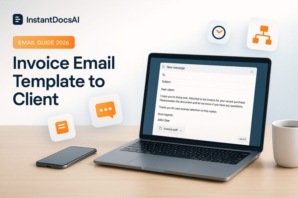 Invoice email to client template for sending an invoice professionally