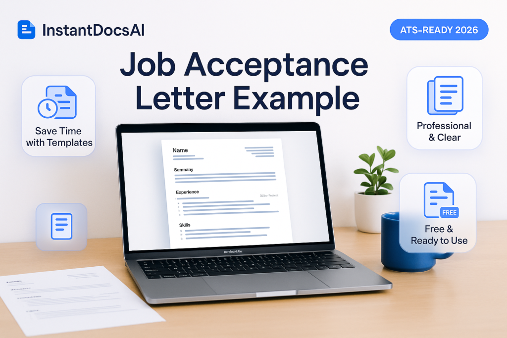 Job Acceptance Letter Example — InstantDocsAI professional guide with templates and examples