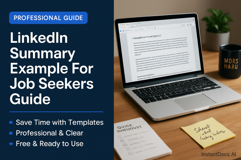 LinkedIn Summary Example - professional template and example guide