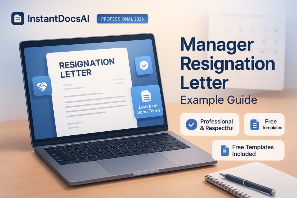 Manager resignation letter example with professional template and guidance