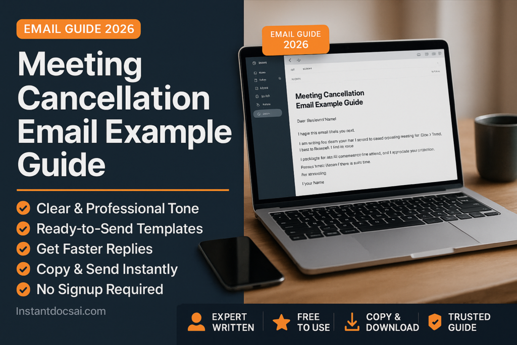 Meeting Cancellation Email Example Guide — professional guide, templates and examples