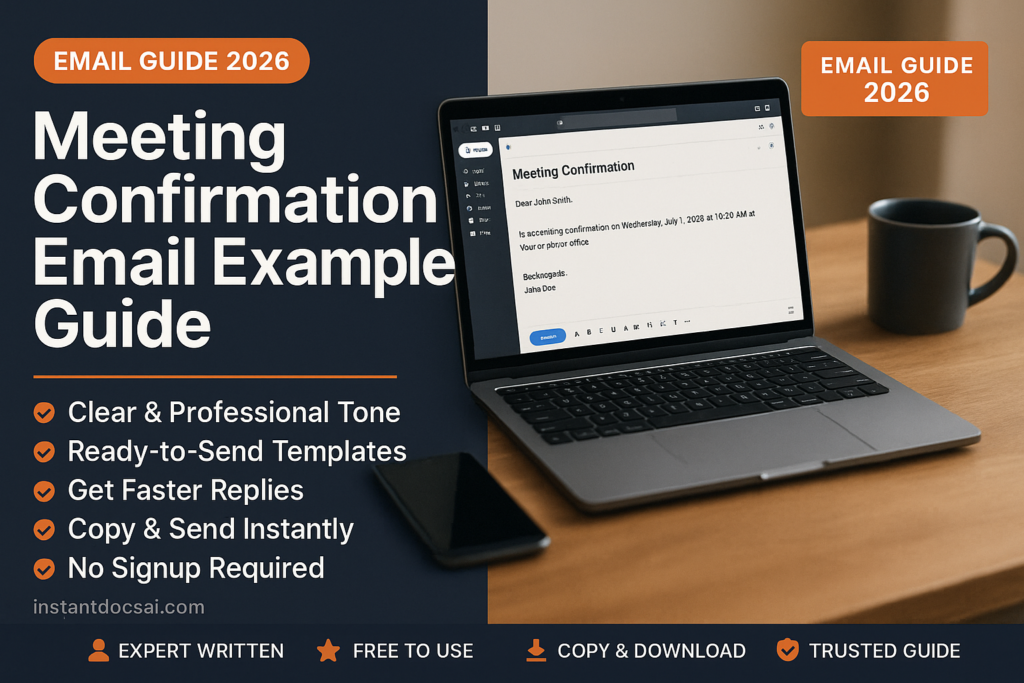 Meeting Confirmation Email — professional guide, templates and examples
