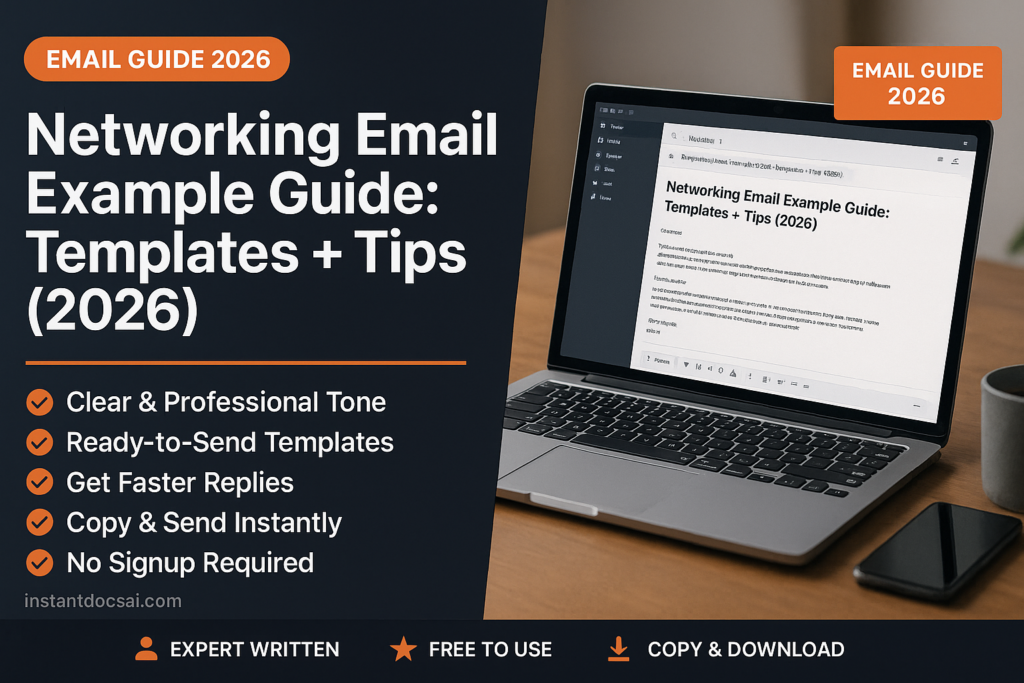 Networking Email Example Guide: Templates + Tips (2026) — professional guide, templates and examples