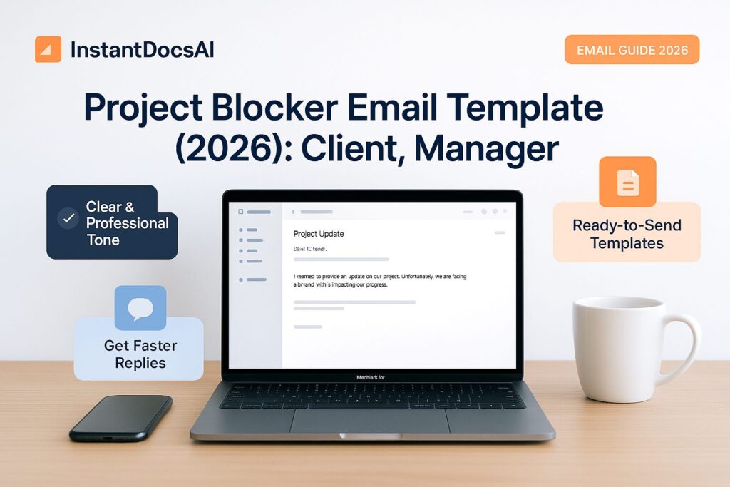 Project blocker email template for communicating issues to clients, managers, and stakeholders