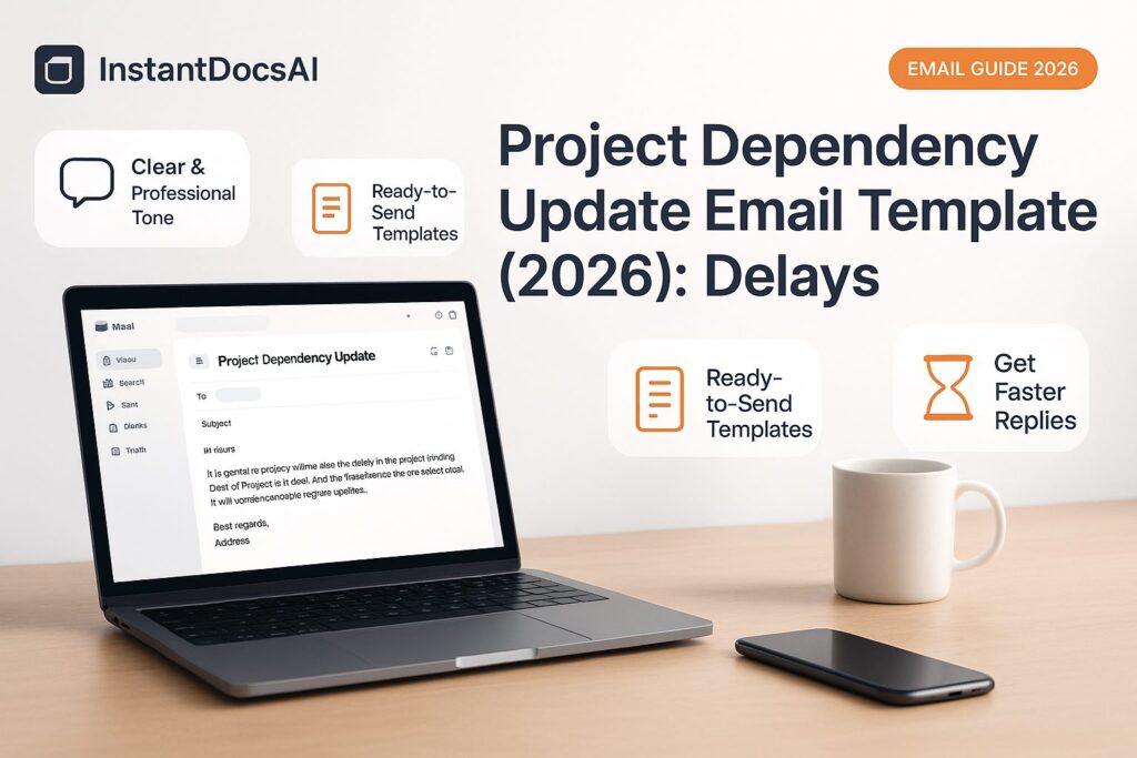 Project dependency update email template for communicating delays, risks, and stakeholder impacts