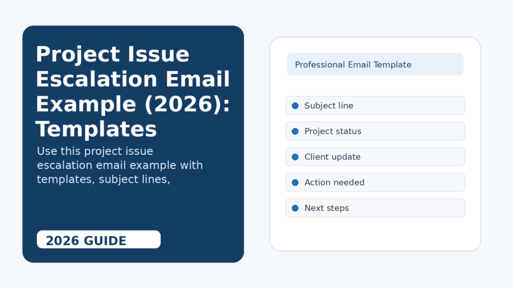 Project Issue Escalation Email Example (2026): Templates & Best Practices 2 Project issue escalation email example showing issue impact recommended action and decision needed.