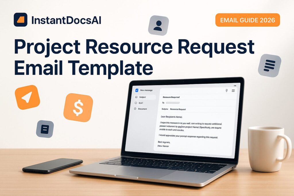 Project resource request email template for staff, budget and equipment