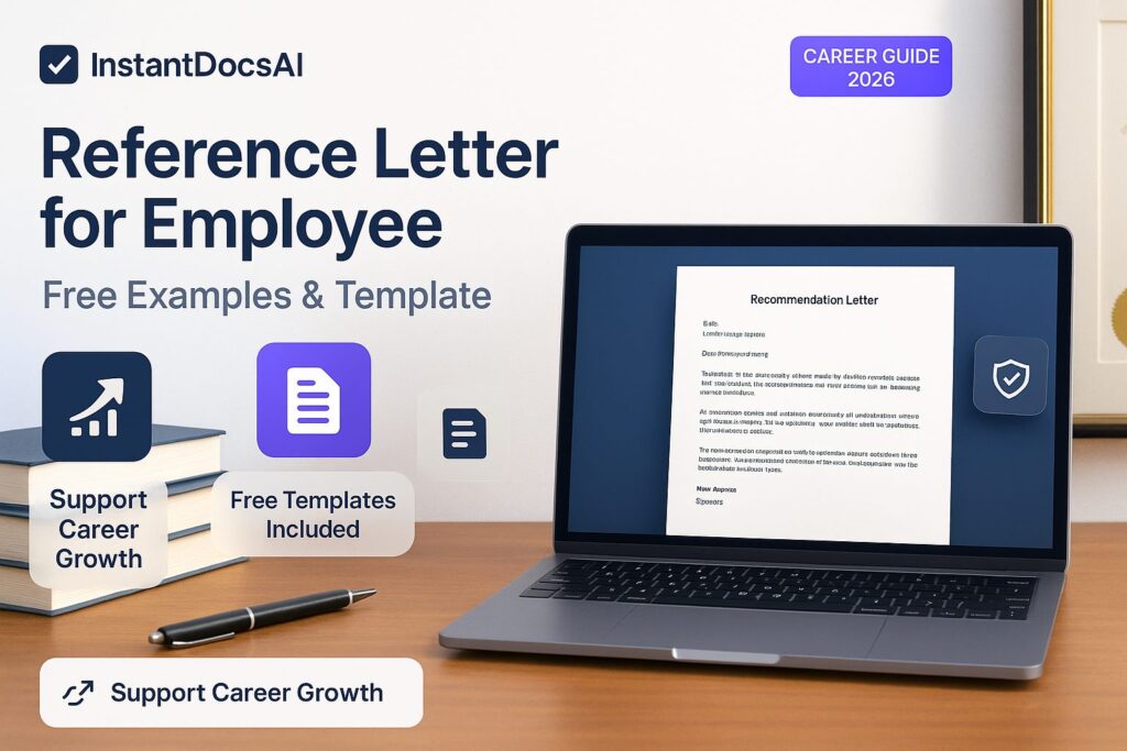 Reference letter for employee with professional examples and reusable template