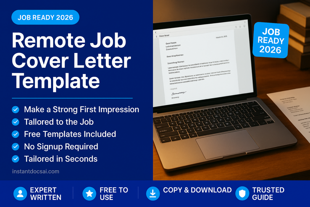 Remote Job Cover Letter Template — professional guide, templates and examples
