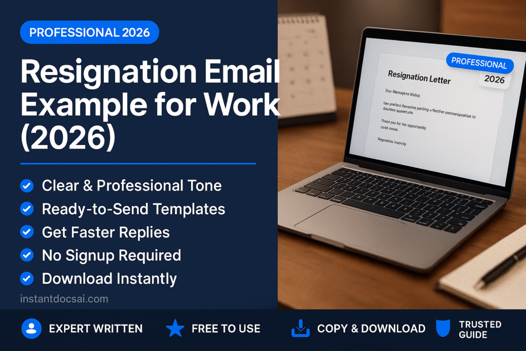 Resignation Email Example for Work — professional guide, templates and examples