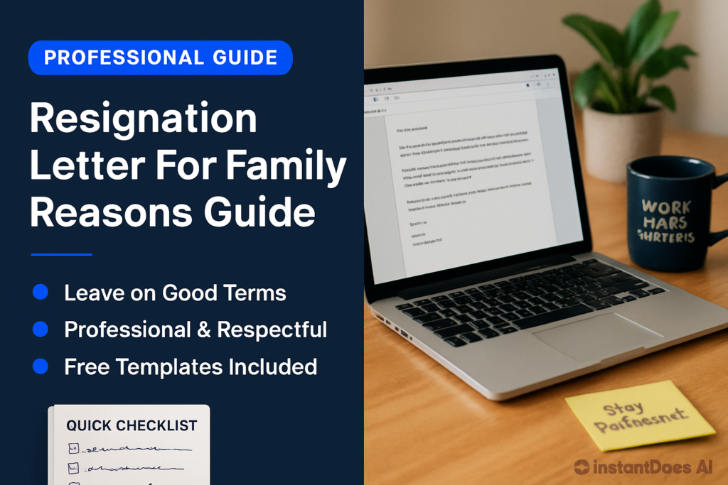 Resignation Letter For Family Reasons Guide - professional template and example guide