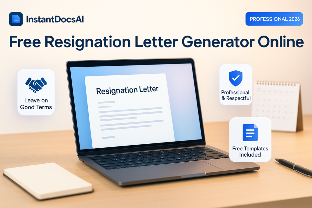 resignation letter generator,free resignation letter generator online,free resignation letter generator,professional resignation letter online — InstantDocsAI professional guide with templates and examples
