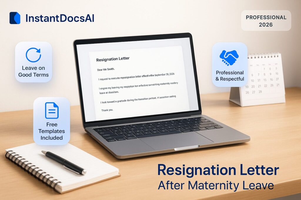 Resignation letter after maternity leave with professional examples
