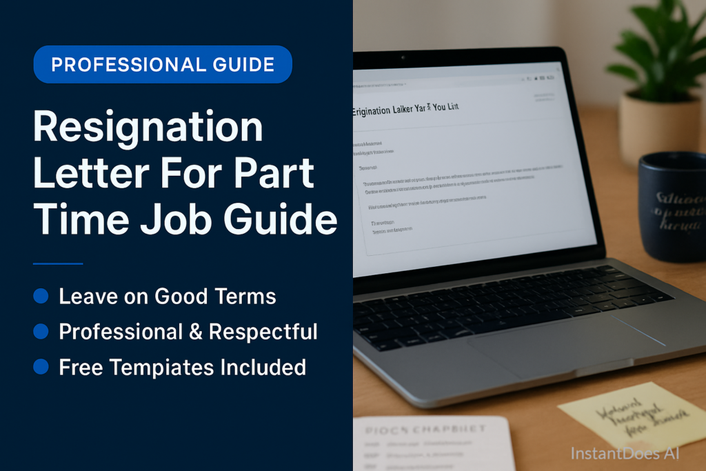 Resignation Letter for a Part Time Job