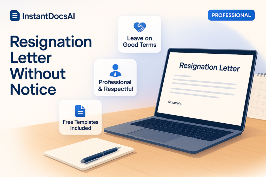 Resignation Letter Without Notice Guide 2 Resignation Letter Without Notice — InstantDocsAI professional guide with templates and examples