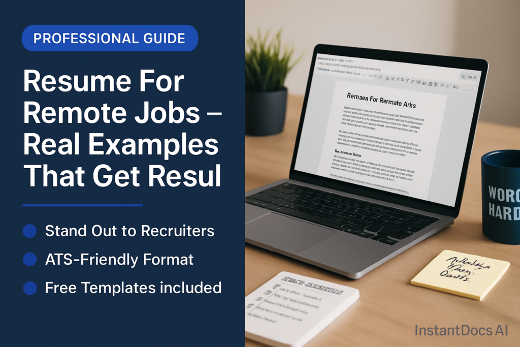 resume for remote jobs - professional template and example guide