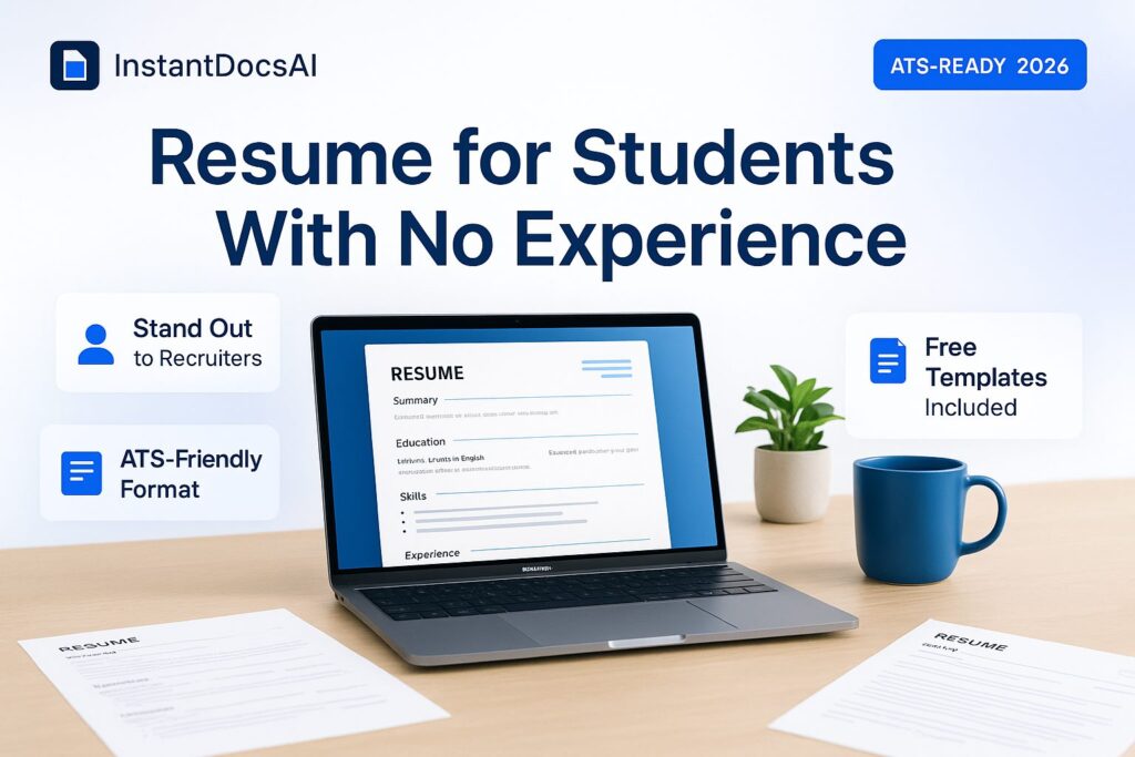 Resume for students with no experience template and free tools