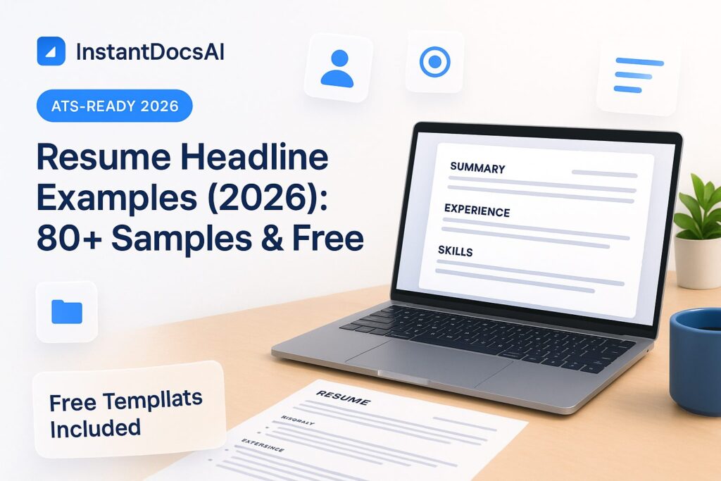 Resume headline examples with professional headline ideas for job seekers