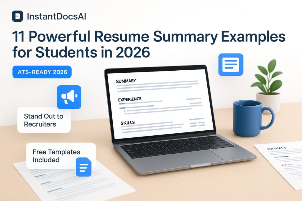 Student resume summary examples for creating a concise professional introduction