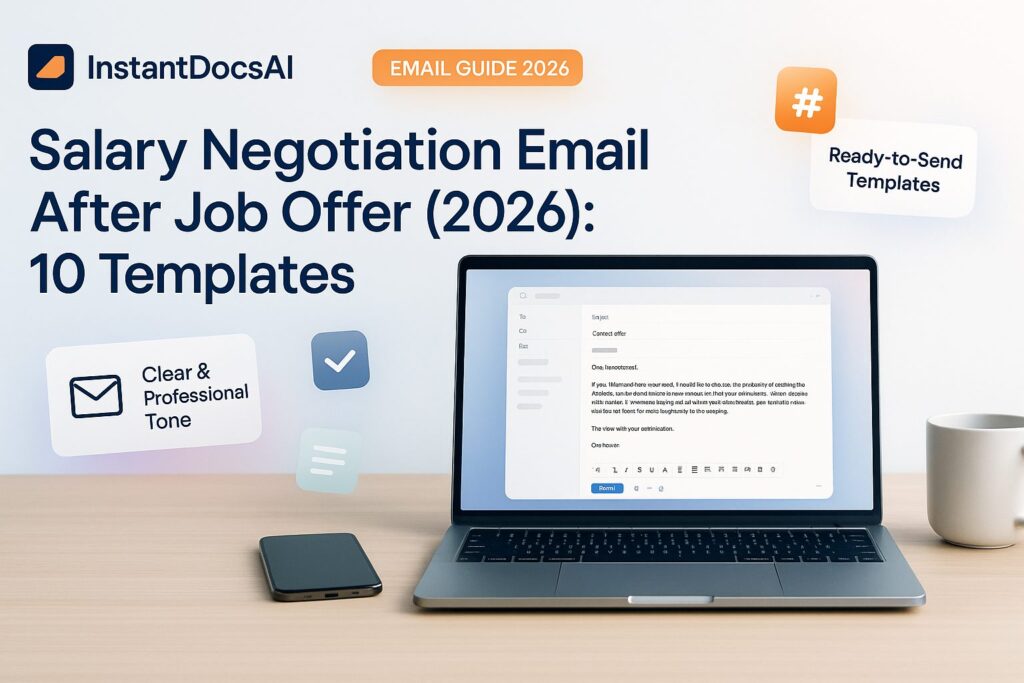 Salary negotiation email after a job offer with counteroffer templates