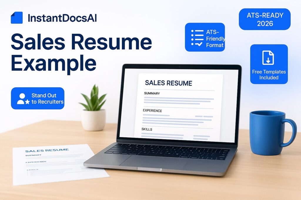 Sales resume example with professional experience, skills and achievements
