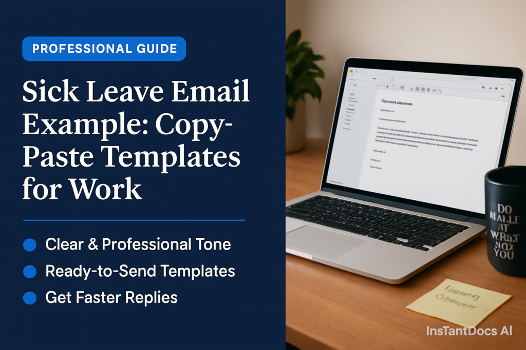 sick leave email example - professional template and example guide