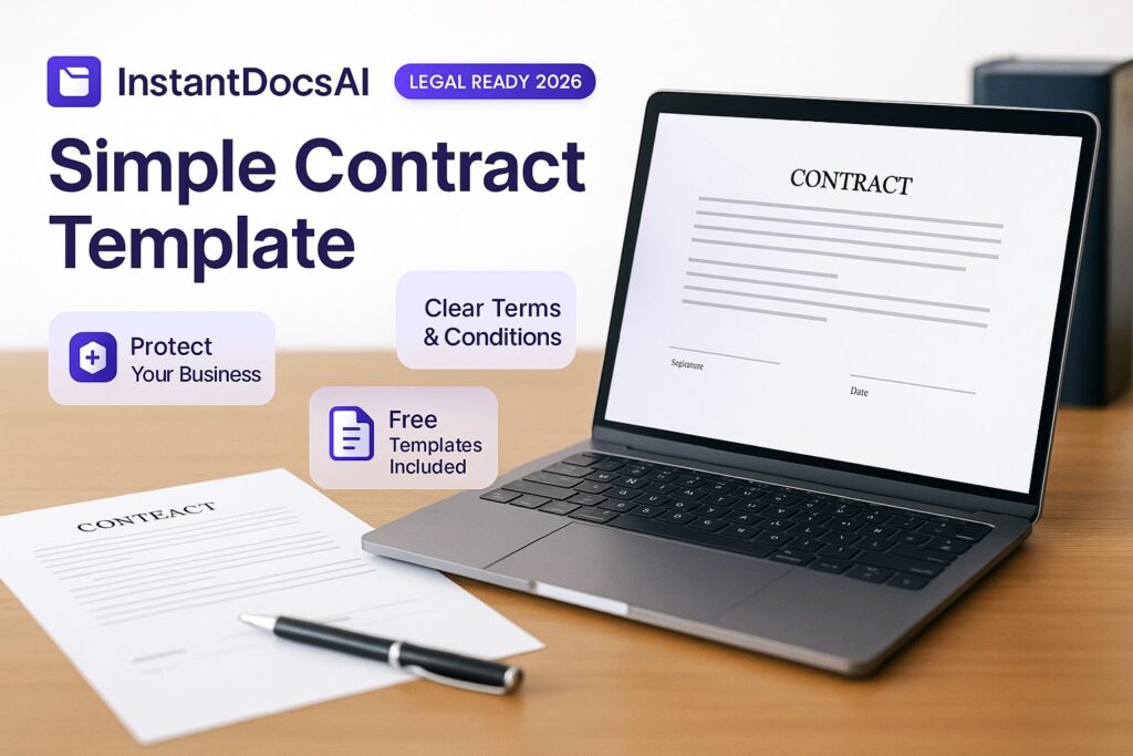 Simple Contract Template (2026): Free Example & Checklist 3 Simple contract template for a basic professional agreement