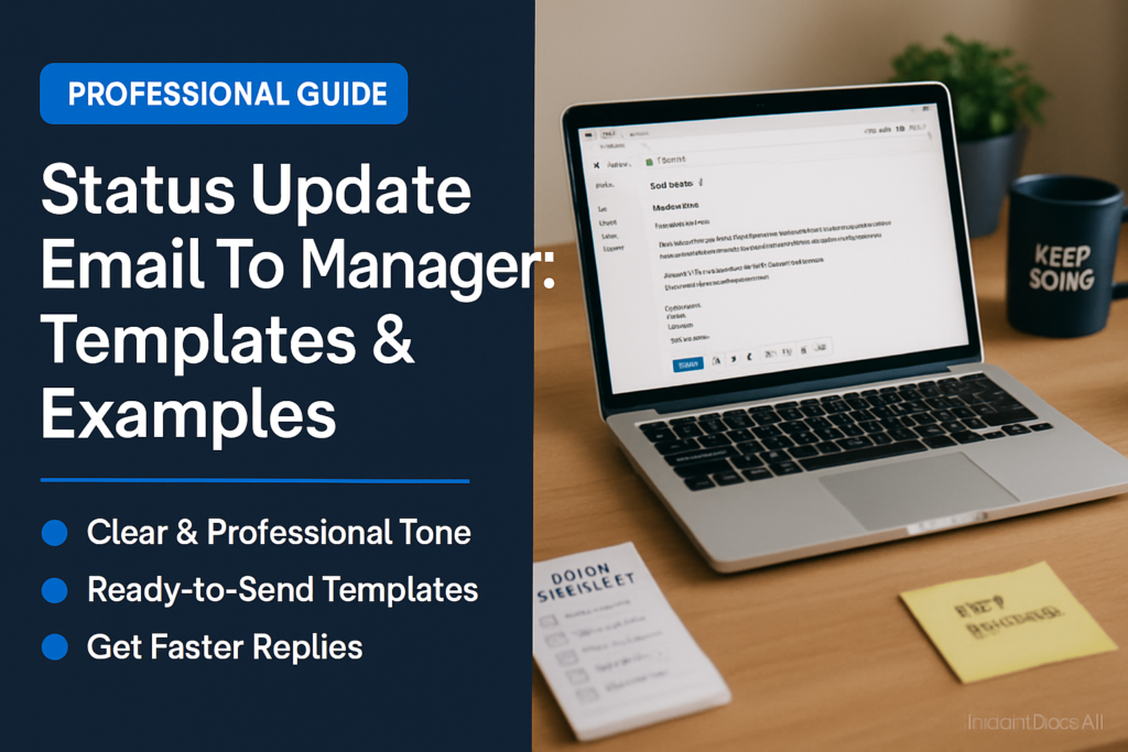 Status Update Email To Manager: Templates & Examples (2026) 6 status update email to manager - professional template and example guide