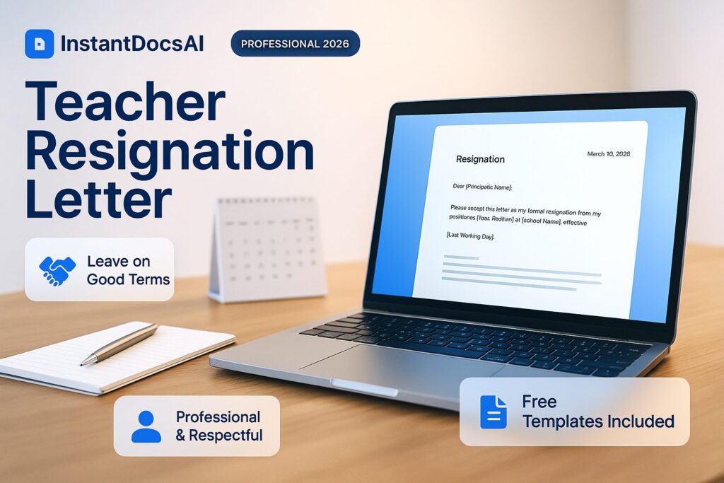 Teacher resignation letter example with professional template and guidance