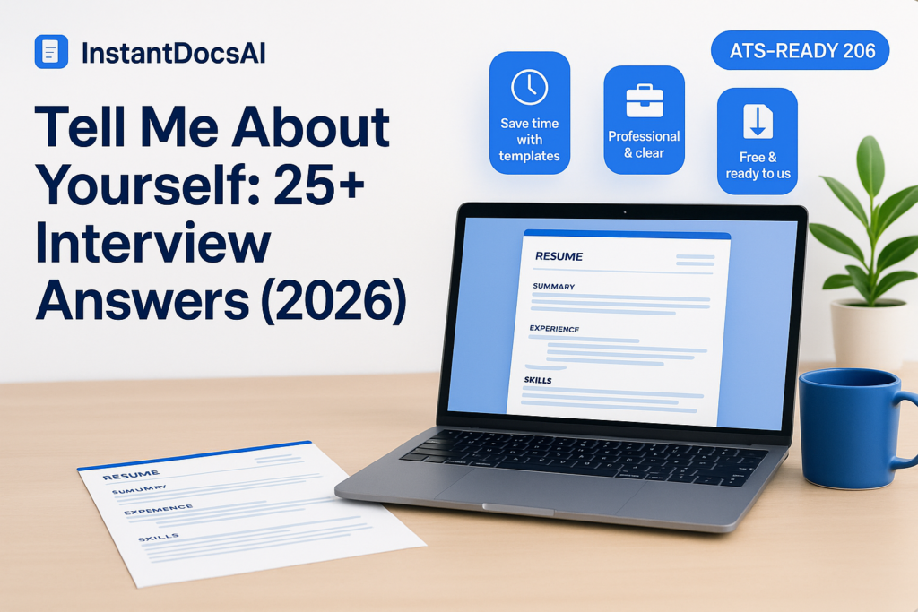 tell me about yourself interview answer — InstantDocsAI professional guide with templates and examples
